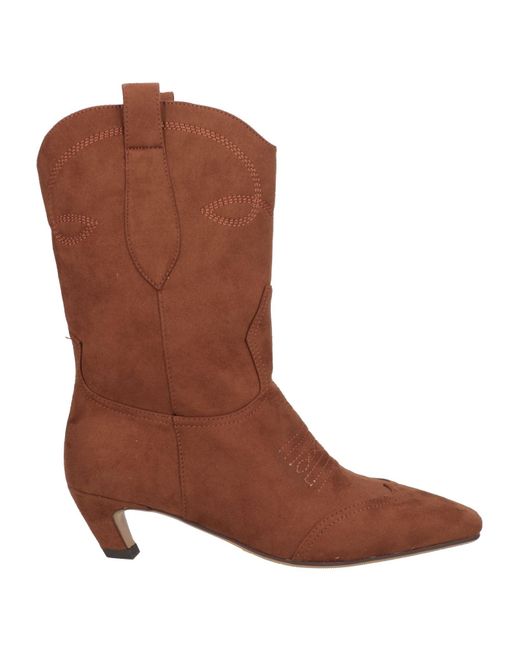 Jijil Brown Ankle Boots
