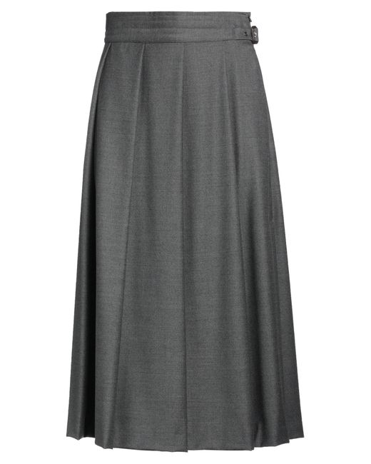 Weekend by Maxmara Gray Midi Skirt Virgin Wool, Elastane
