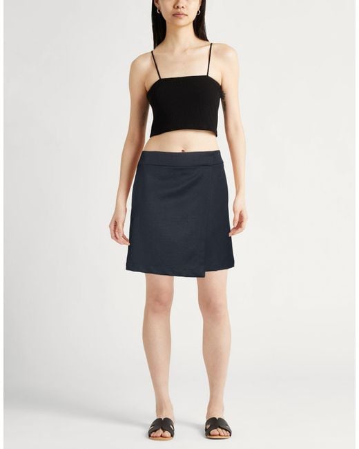 Marella Blue Mini Skirt Polyester, Virgin Wool