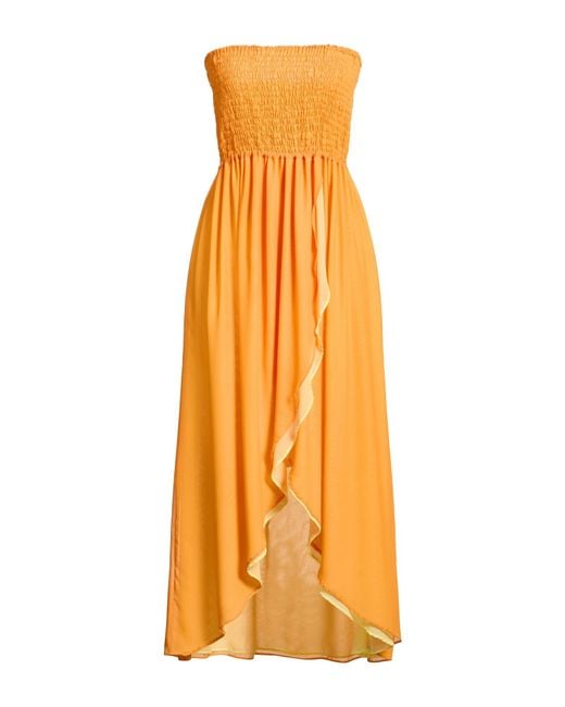 Suoli Orange Midi Dresses
