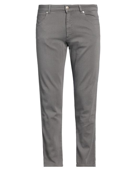 DW DENIM WORLD Gray Pants Cotton, Elastane for men
