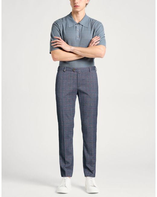 Barbati Blue Pants Polyester, Viscose, Elastane for men