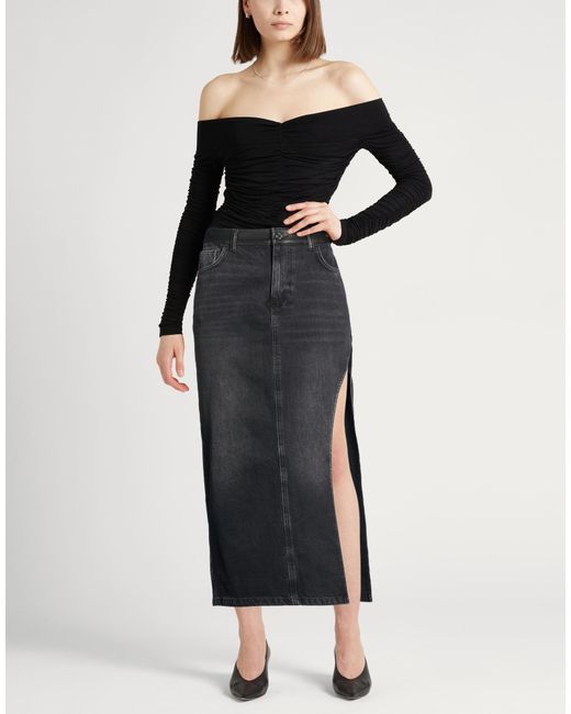 Liu Jo Black Denim Skirt Cotton, Polyester