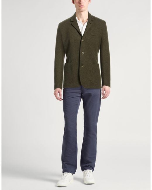 Fedeli Green Blazer Cashmere for men