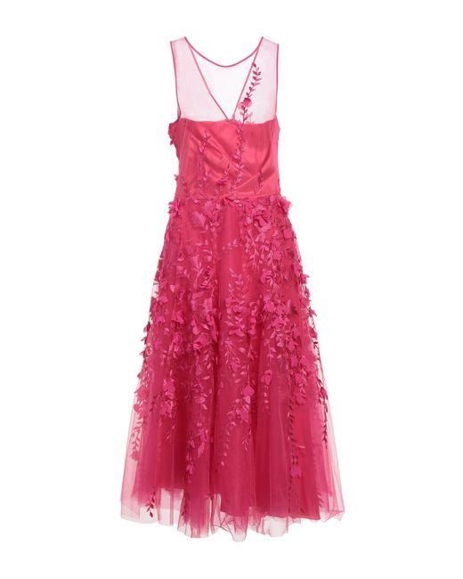 Maison Common Pink Fuchsia Midi Dress Polyester