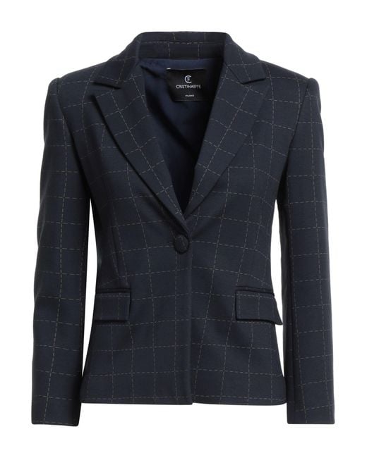 Cristinaeffe Blue Blazer Viscose, Polyamide, Elastane