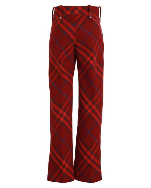 Burberry Red Pants Virgin Wool