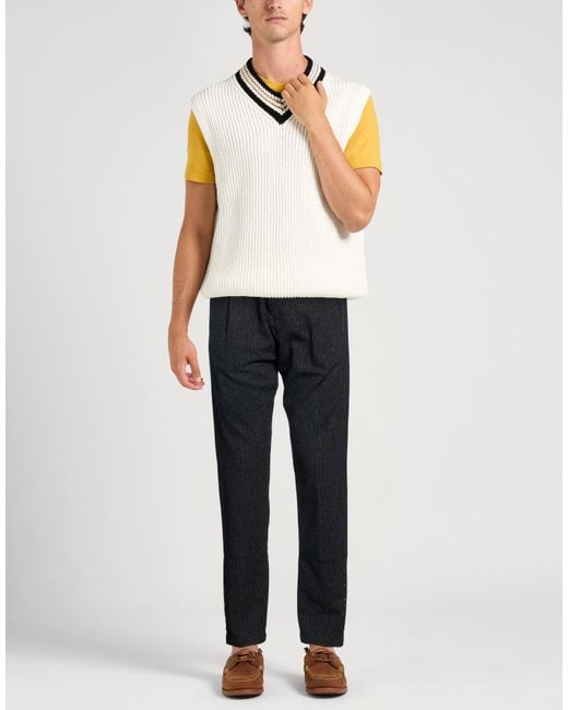 Messagerie Black Pants Wool, Polyester, Polyamide for men