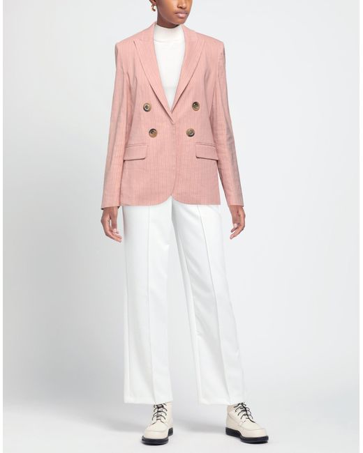 Pinko Pink Blazer Linen, Viscose, Elastane, Polyester