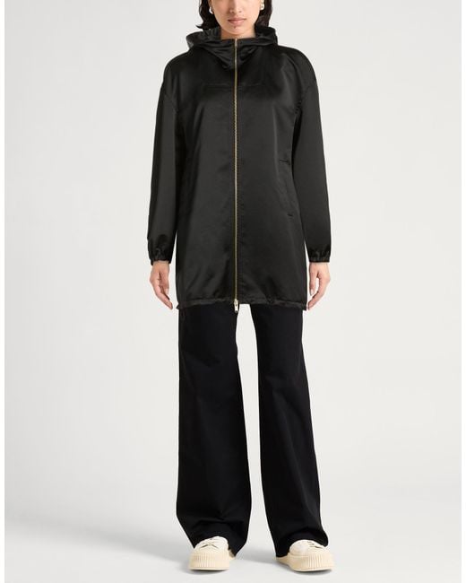 Fabiana Filippi Black Overcoat & Trench Coat Polyester
