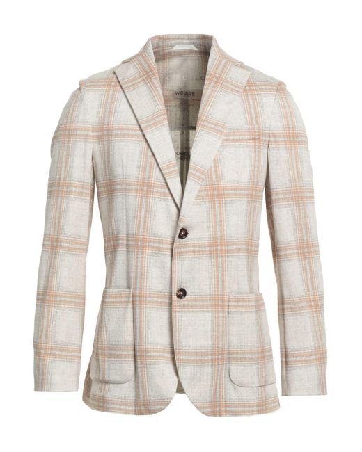 Circolo 1901 White Tartan Stretch Cotton Blazer for men