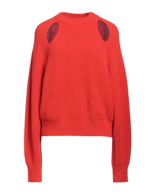 Erika Cavallini Semi Couture Red Tomato Sweater Virgin Wool, Cashmere