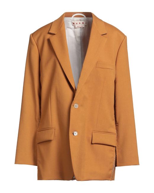 Marni Brown Blazer Virgin Wool, Mohair Wool