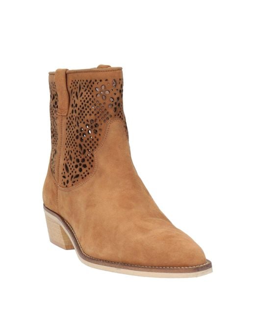 ERMANNO FIRENZE Brown Ankle Boots Leather