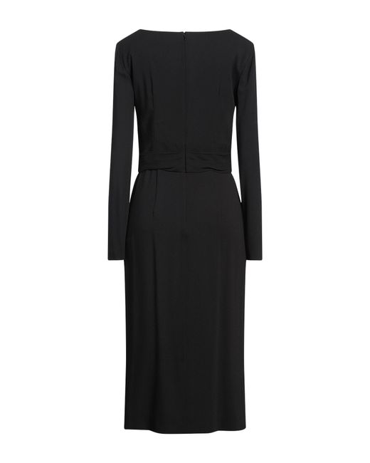 Alberta Ferretti Black Midi Dress Viscose, Elastane