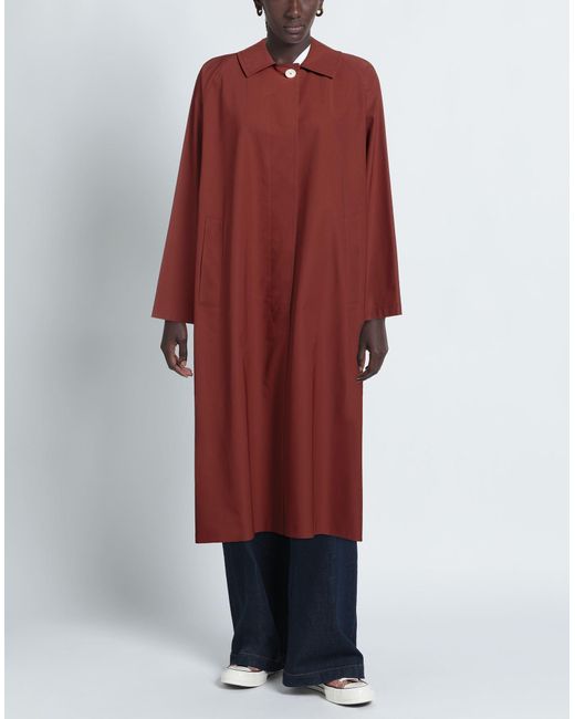 Harris Wharf London Red Overcoat & Trench Coat