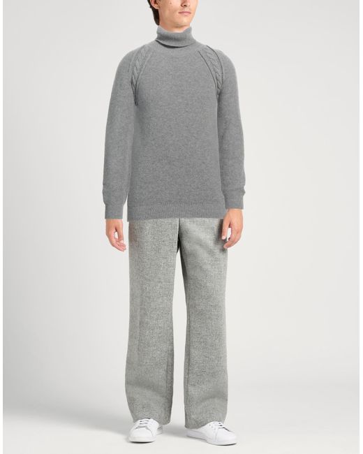 Daniele Alessandrini Gray Turtleneck Wool, Polyamide for men