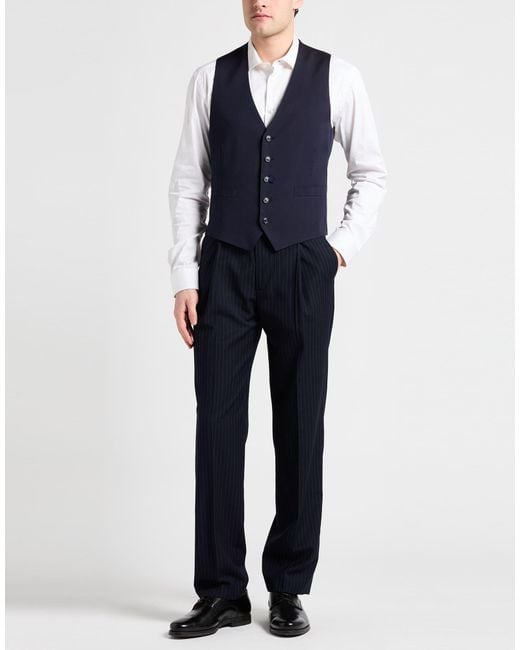 Lardini Blue Tailored Vest Cotton, Polyamide, Elastane for men