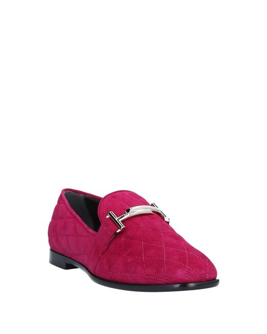 Tod's Purple Loafers Leather