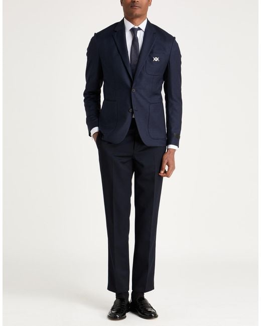 Versace Blue Midnight Blazer Virgin Wool for men