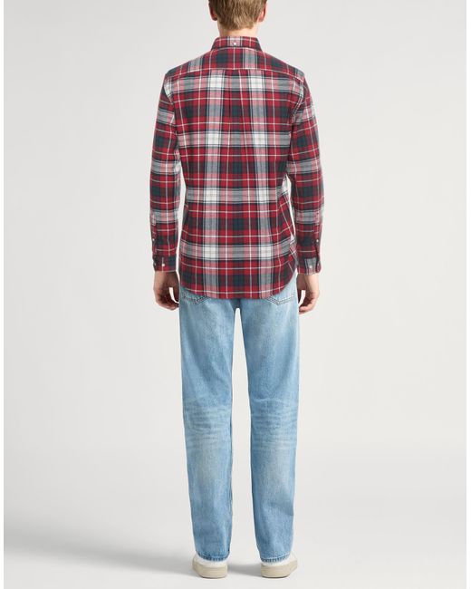 Barbour Red Shirt Cotton, Elastane for men