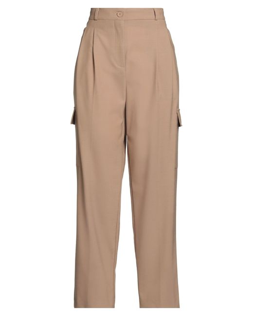 Semicouture Natural Pants Polyester, Virgin Wool, Elastane