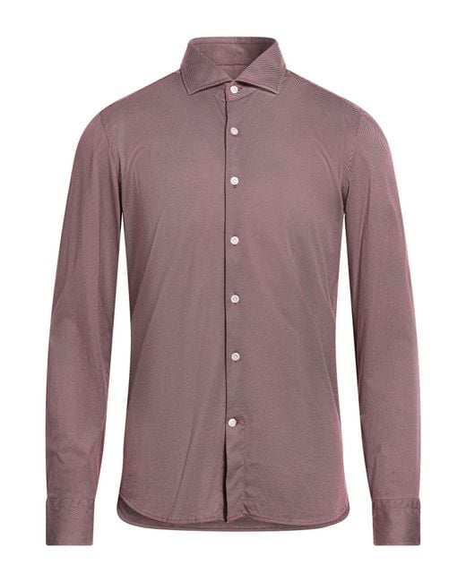 Sonrisa Purple Burgundy Shirt Cotton for men