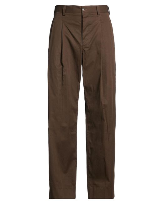Laneus Brown Pants Cotton for men