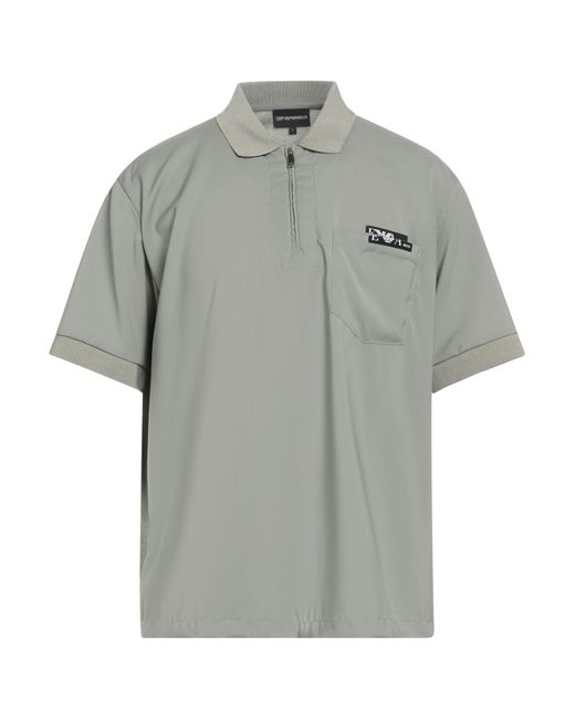 Emporio Armani Gray Polo Shirts for men