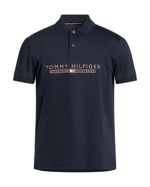 Tommy Hilfiger Blue Midnight Polo Shirt Cotton, Elastolefin for men
