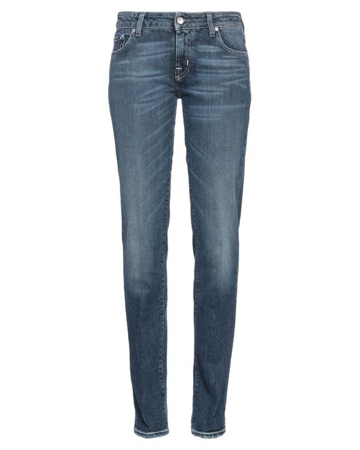 Jacob Cohen Blue Jeans Cotton, Polyurethane, Soft Leather