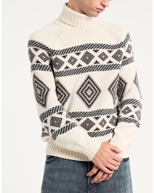 Brunello Cucinelli White Turtleneck Cashmere for men