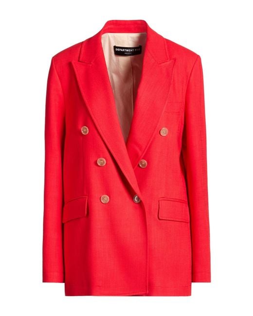 Department 5 Red Blazer Viscose, Polyester, Rubber
