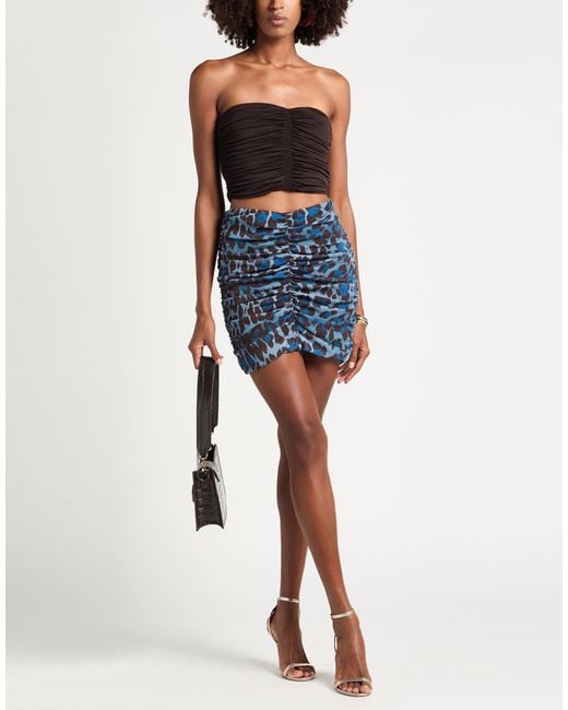 Liu Jo Blue Slate Mini Skirt Polyester, Elastane