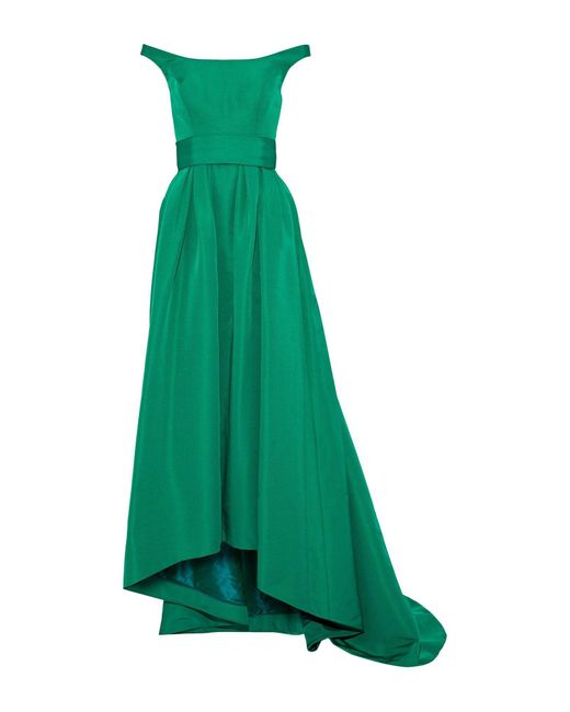 Carolina Herrera Satin Long Dress in Green - Lyst