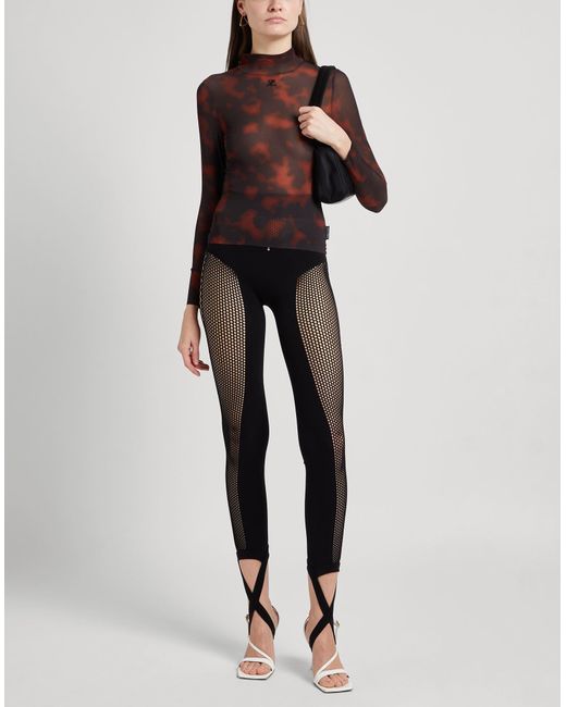 Courreges Brown T-Shirt Polyester, Elastane