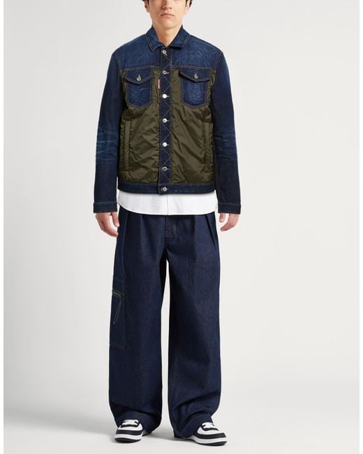 DSquared² Blue Denim Outerwear Cotton, Elastane, Polyester for men