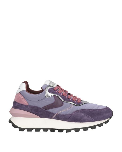 Voile Blanche Purple Sneakers Leather, Textile Fibers