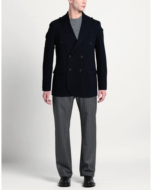 MULISH Blue Blazer Viscose, Polyamide, Elastane for men