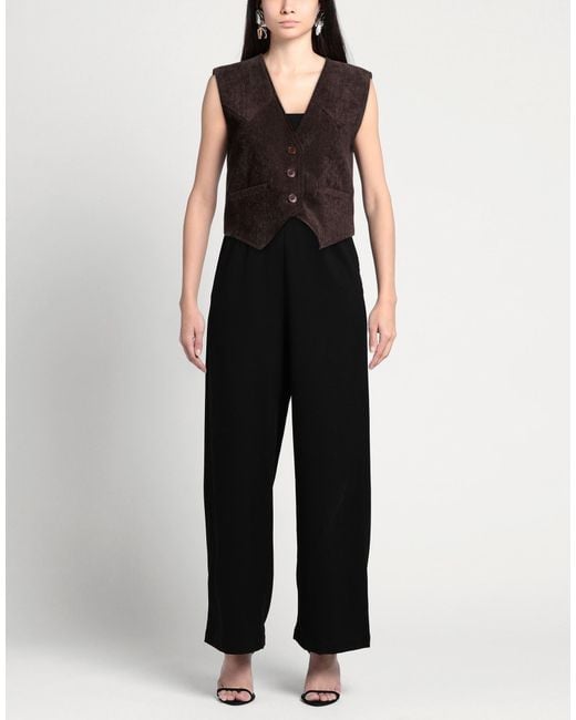 Please Black Dark Tailored Vest Polyester, Elastane