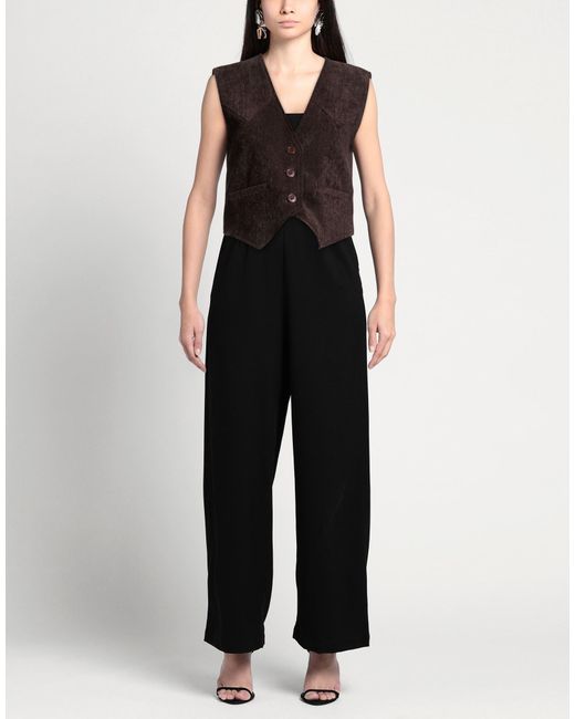 Please Black Dark Tailored Vest Polyester, Elastane