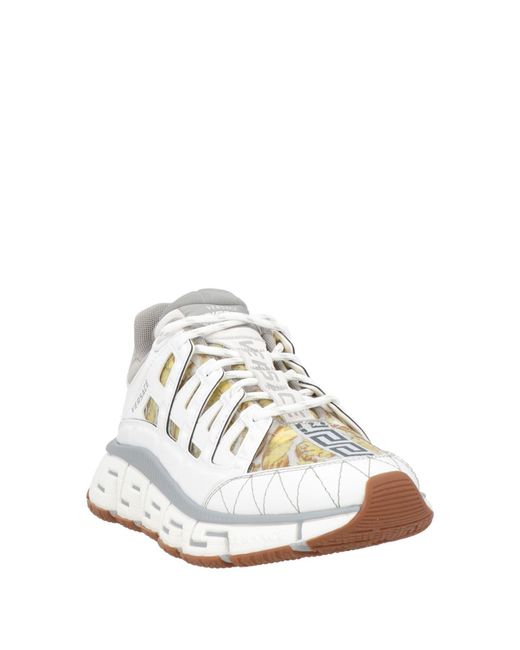 Versace White Canvas & Leather Sneaker