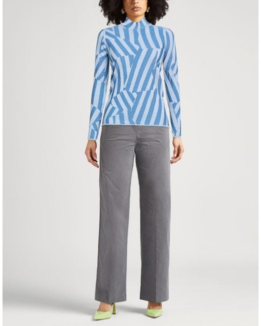 KENZO Blue Slate Turtleneck Wool, Cotton, Polyamide