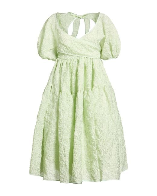 Cecilie Bahnsen Midi Dress Polyester, Polyamide in Green | Lyst