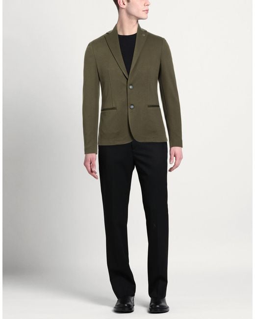 Daniele Alessandrini Green Blazer Viscose, Nylon, Elastane for men