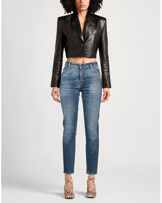 DSquared² Blue Faded High-Rise Skinny Jeans