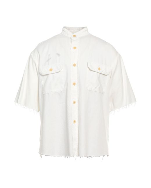 MYTHINKS White Denim Shirt for men