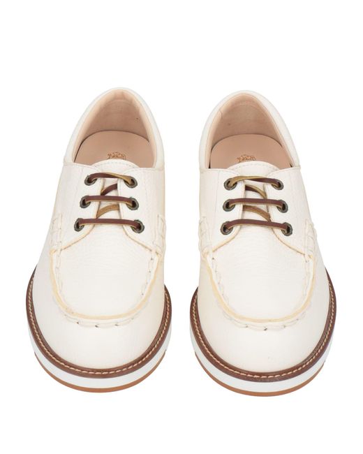 Tod's White Lace-up Shoes