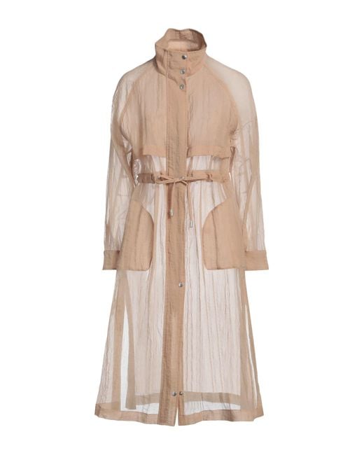 Peserico Natural Camel Overcoat & Trench Coat Polyamide