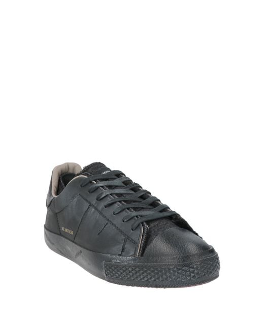 HIDNANDER Black Sneakers Leather, Textile Fibers for men